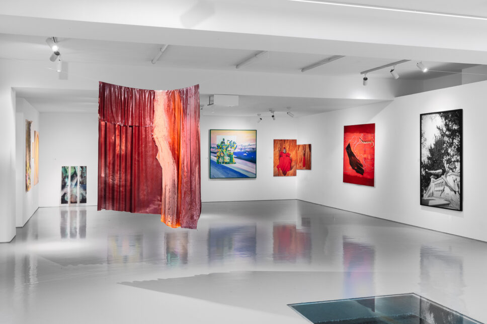 gallery walls with artwork in Lisbon. black and white photograph on the wall with fine art work Pas de Deux from Emilia Brandão Carneiro
